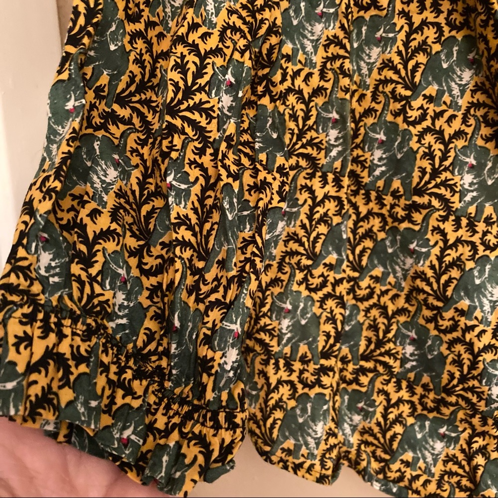 J. Crew Ratti Elephant Print Ruffle Top - Picture 8 of 10